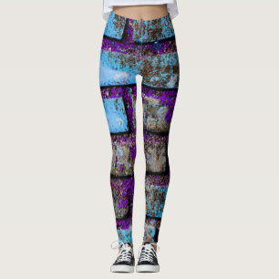 Leggings Bricks Blau Lila Grau