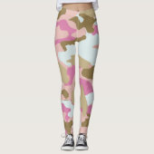 Leggings Camouflage Rosa und Khaki (Vorderseite)