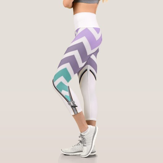 Leggings Capri blanco con zigzag (Links)