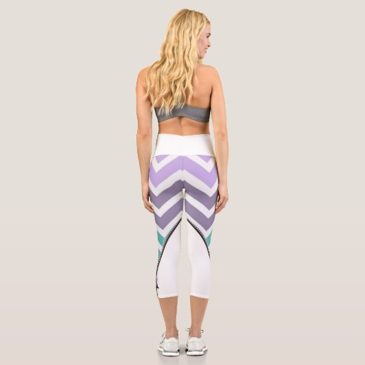 Leggings Capri blanco con zigzag (Rückseite)