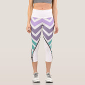 Leggings Capri blanco con zigzag (Vorderseite)