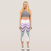 Leggings Capri blanco con zigzag (Vorderseite)