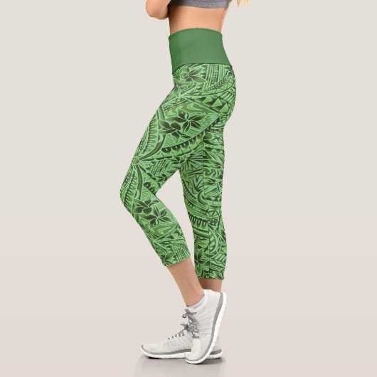 Leggings Capri Große/Tribal/Grün (Links)