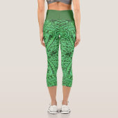 Leggings Capri Große/Tribal/Grün (Rückseite)