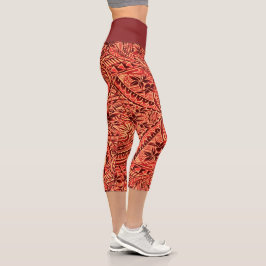 Leggings Capri Hochgröße/Tribal/Fischerei
