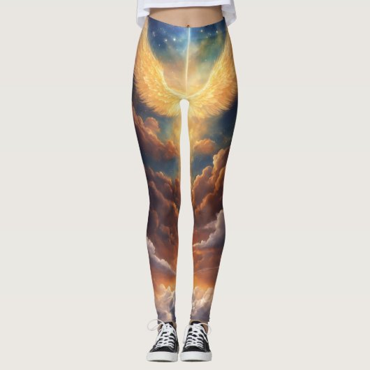 Leggings Celestiales: Seres de Luz y Nubes (Vorderseite)