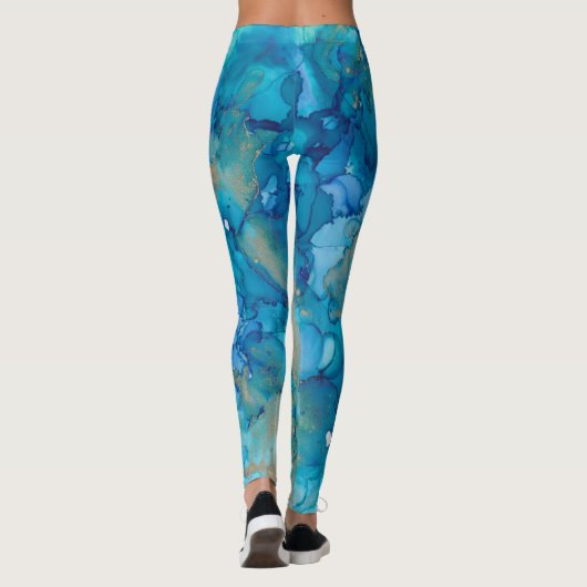 Leggings Chanukah Blue, Golds Design (Rückseite)