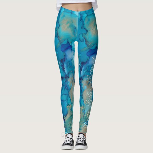 Leggings Chanukah Blue, Golds Design (Vorderseite)
