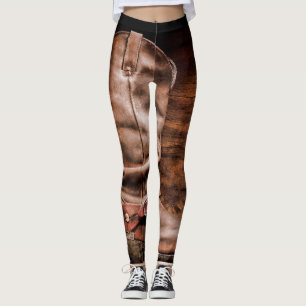 Leggings Cowboy Boots Barn Wood Rustic Cou