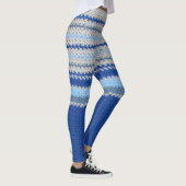 Leggings - Crochet Streifen in blau (Rechts)