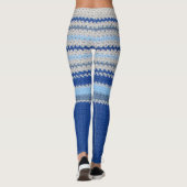Leggings - Crochet Streifen in blau (Rückseite)
