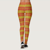 Leggings - Crochet Stripes in Orange und Gelb (Rückseite)