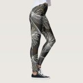 Leggings Dark mit Big White Blume & Wirbel (Rechts)