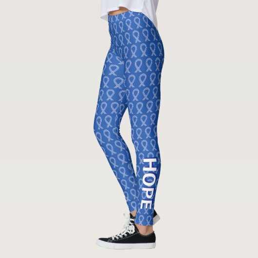 LEGGINGS der AL Blue und White Awareness Ribbon Ar (Links)
