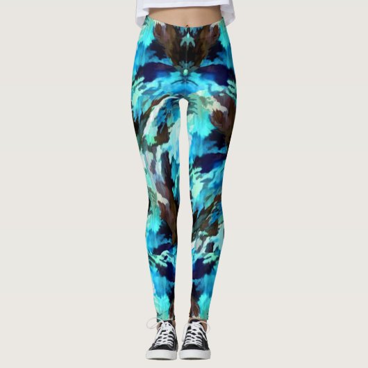 Leggings der blauen Camouflage (Vorderseite)