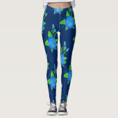 Leggings der blauen Rose (Vorderseite)