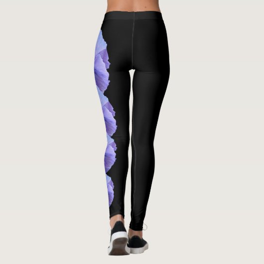Leggings der Blume Black New Jersey Violet Staat (Rückseite)
