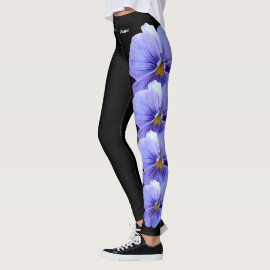 Leggings der Blume Black New Jersey Violet Staat (Links)