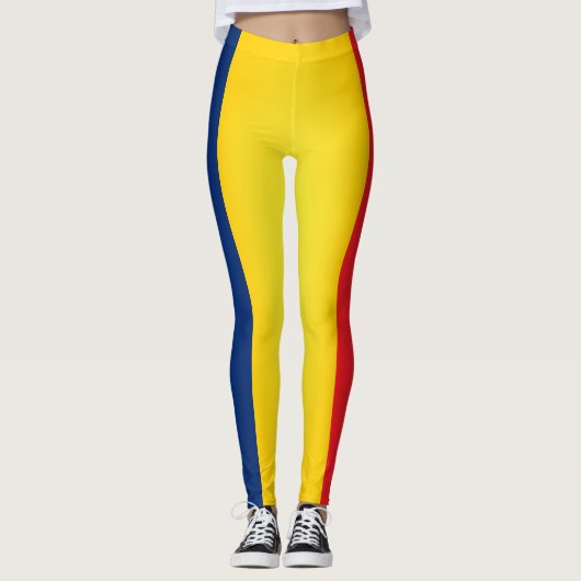 Leggings der coolen Tschad-Flagge (Vorderseite)