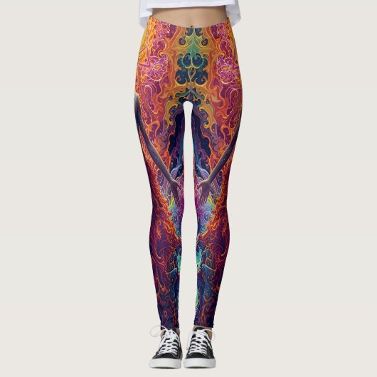 Leggings der kosmischen Wiedergeburt - Psychedelis (Vorderseite)