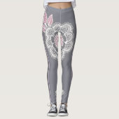 Leggings der Kunst Rosa und Grau (Vorderseite)
