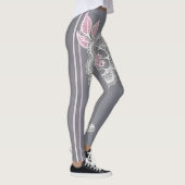 Leggings der Kunst Rosa und Grau (Rechts)