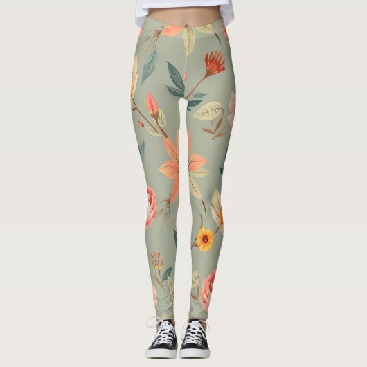 Leggings der lebendigen Natur - weiche digitale Pr (Vorderseite)