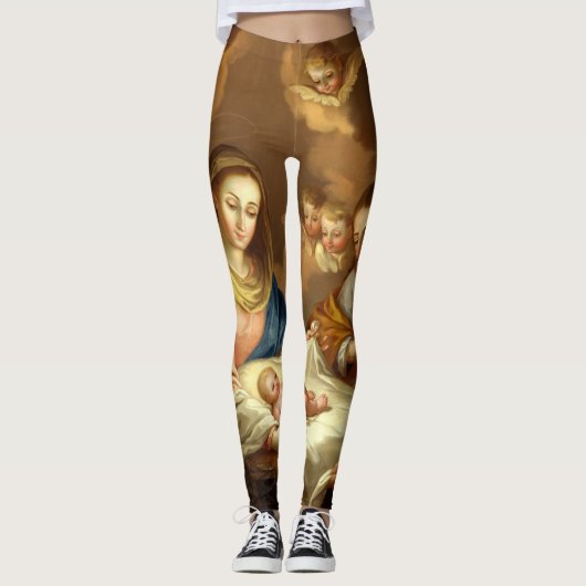 Leggings der religiösen Kunst "La Natividad" (Vorderseite)