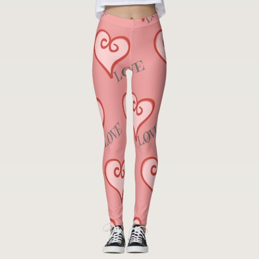 Leggings der rosa und roten Herzmuskulatur (Vorderseite)