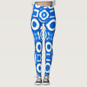 Leggings des belebten blauen weißen Kreises (Vorderseite)