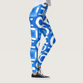 Leggings des belebten blauen weißen Kreises