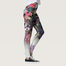 Leggings des farbenfrohen Puzzles