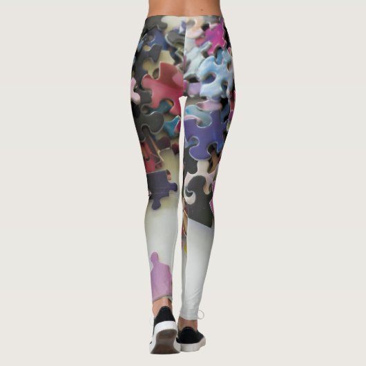Leggings des farbenfrohen Puzzles (Rückseite)