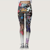 Leggings des farbenfrohen Puzzles (Vorderseite)