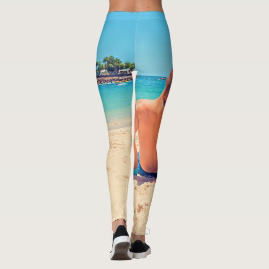 Leggings des Fotos mit benutzerdefiniertem Text pe (Rückseite)