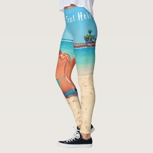 Leggings des Fotos mit benutzerdefiniertem Text pe (Links)