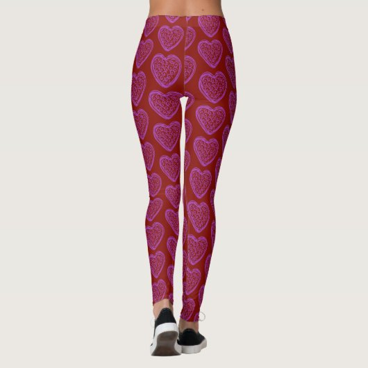 Leggings des lila Herzens (Rückseite)