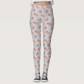 Leggings des Rauchrotes-Blaues Paisley-Muster (Vorderseite)