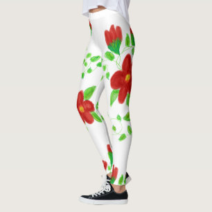 Leggings des Red Flower Designer