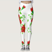Leggings des Red Flower Designer (Vorderseite)