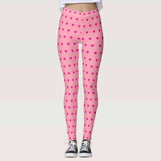 Leggings des rosa Herzens (Vorderseite)