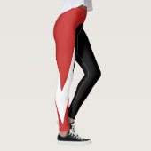 Leggings des roten/weißen/roten/schwarzen Musters (Rechts)