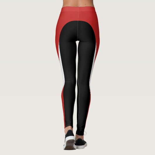 Leggings des roten/weißen/roten/schwarzen Musters (Rückseite)