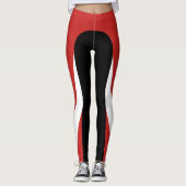 Leggings des roten/weißen/roten/schwarzen Musters (Vorderseite)