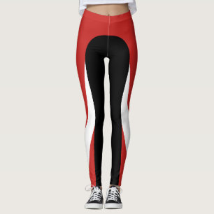 Leggings des roten/weißen/roten/schwarzen Musters