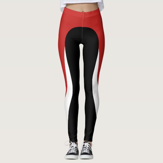 Leggings des roten/weißen/schwarzen Musters (Vorderseite)