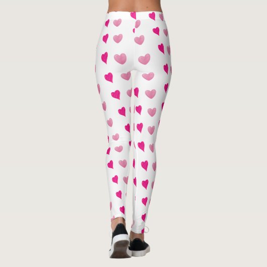 Leggings des weißen Herzens (Rückseite)