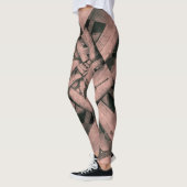 Leggings Eiffelturm-Muster über Pink (Links)