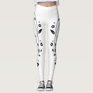 Leggings Elegante Florale Reben Hochtaillierte Leg