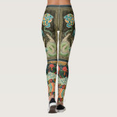 Leggings ethnische japanische Vintage Vögel (Rückseite)